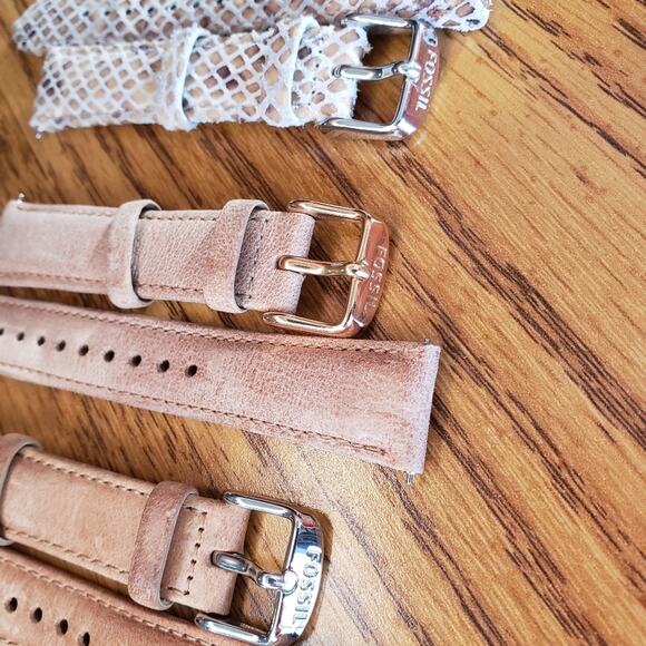 Fossil genuine leather stainless steel replacement watch band bundle of 3 main image 6